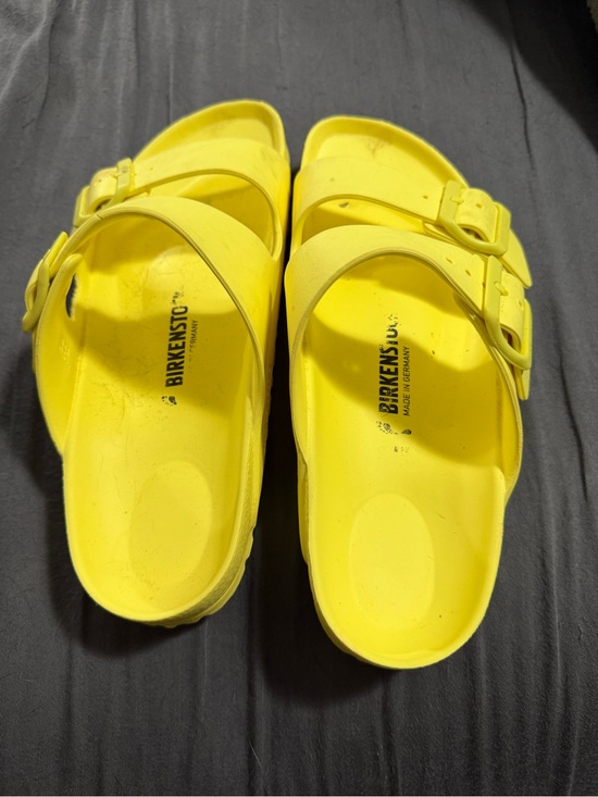 Birkenstock Shoes - Birkenstock women’s Yellow EVA Two-Strap Slide Sandals